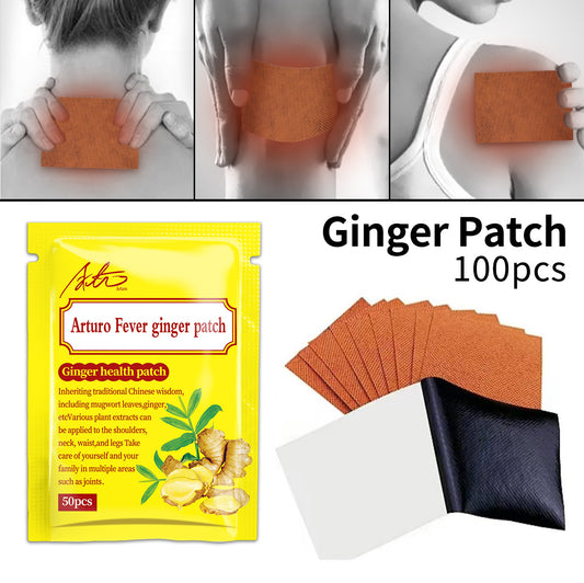 Arturo 50Pcs Herbal Ginger Patch Suitable for adults over 18 years old Promote Blood Circulation and Knee Neck Back Pain Relief Improve Sleep