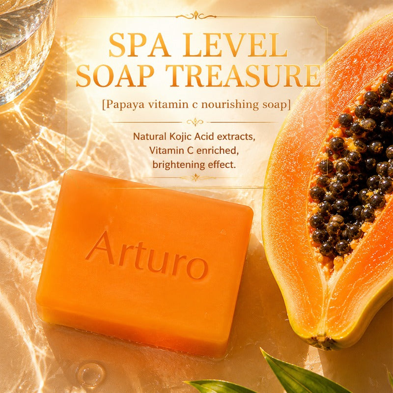 【BUY 1 TAKE 1】Arturo Kojic Acid Soap 80g - Papaya Vitamin C Infused Brightening Cleanser, Deep Cleanse