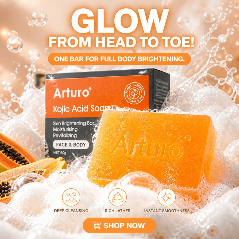 【BUY 1 TAKE 1】Arturo Kojic Acid Soap 80g - Papaya Vitamin C Infused Brightening Cleanser, Deep Cleanse