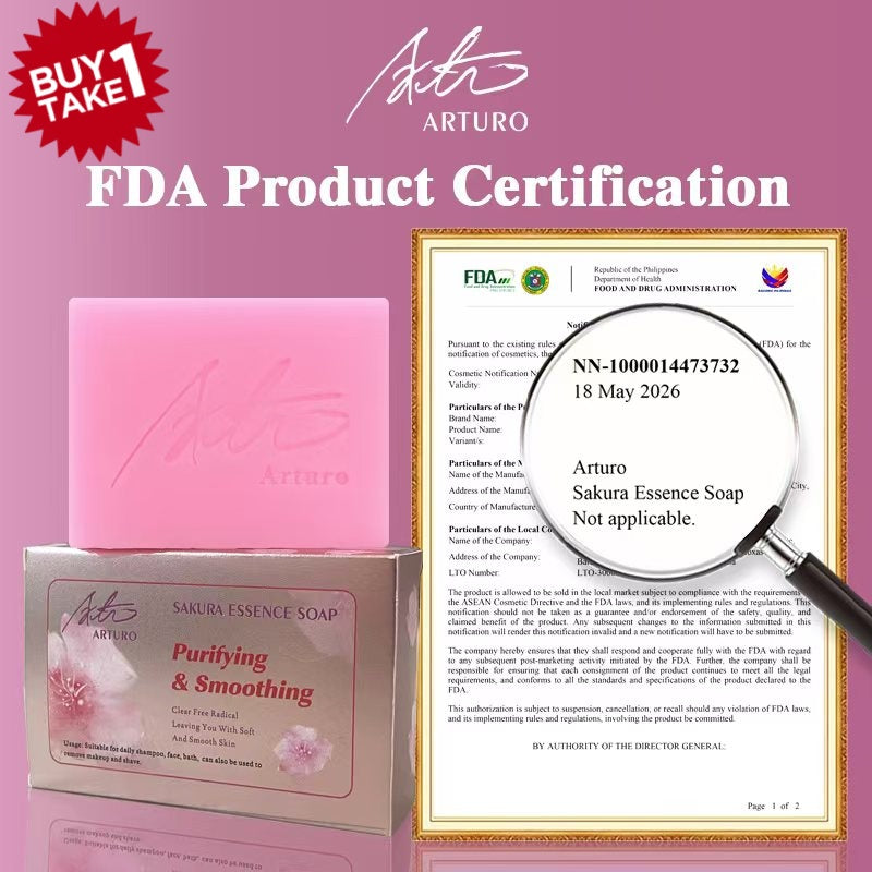 【BUY 1 TAKE 1】 FDA Arturo 80g Sakura Essence Soap herbal formula disinfect itching Antibacterial