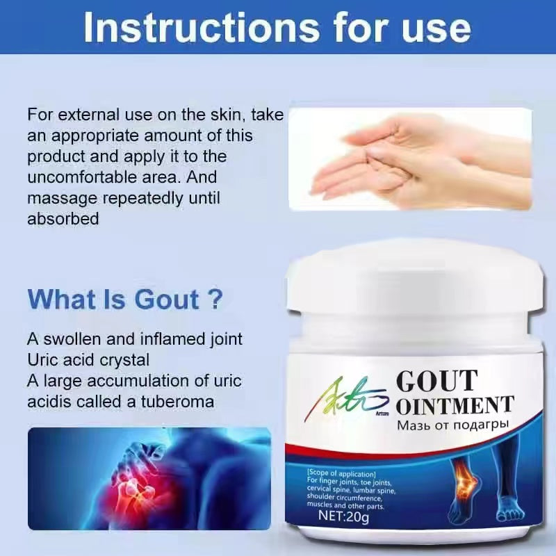 ✅Arturo Buy 1 Take 1 Gout Ointment Treatment Gout Cause Joint Knee Pain Toe Finger Bone Spur PainKiller Cream